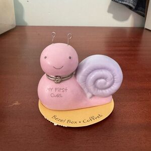 Hallmark Pink and Purple Snail Keepsake Box- Baby’s First Curl